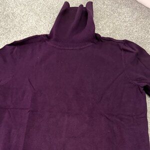 Calvin Klein Plum Burgundy Turtleneck Sweater - Size XS